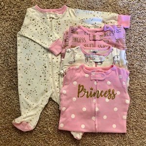 Gerber Baby Girls’ Footed Sleep & Play, 4-pk, Newborn